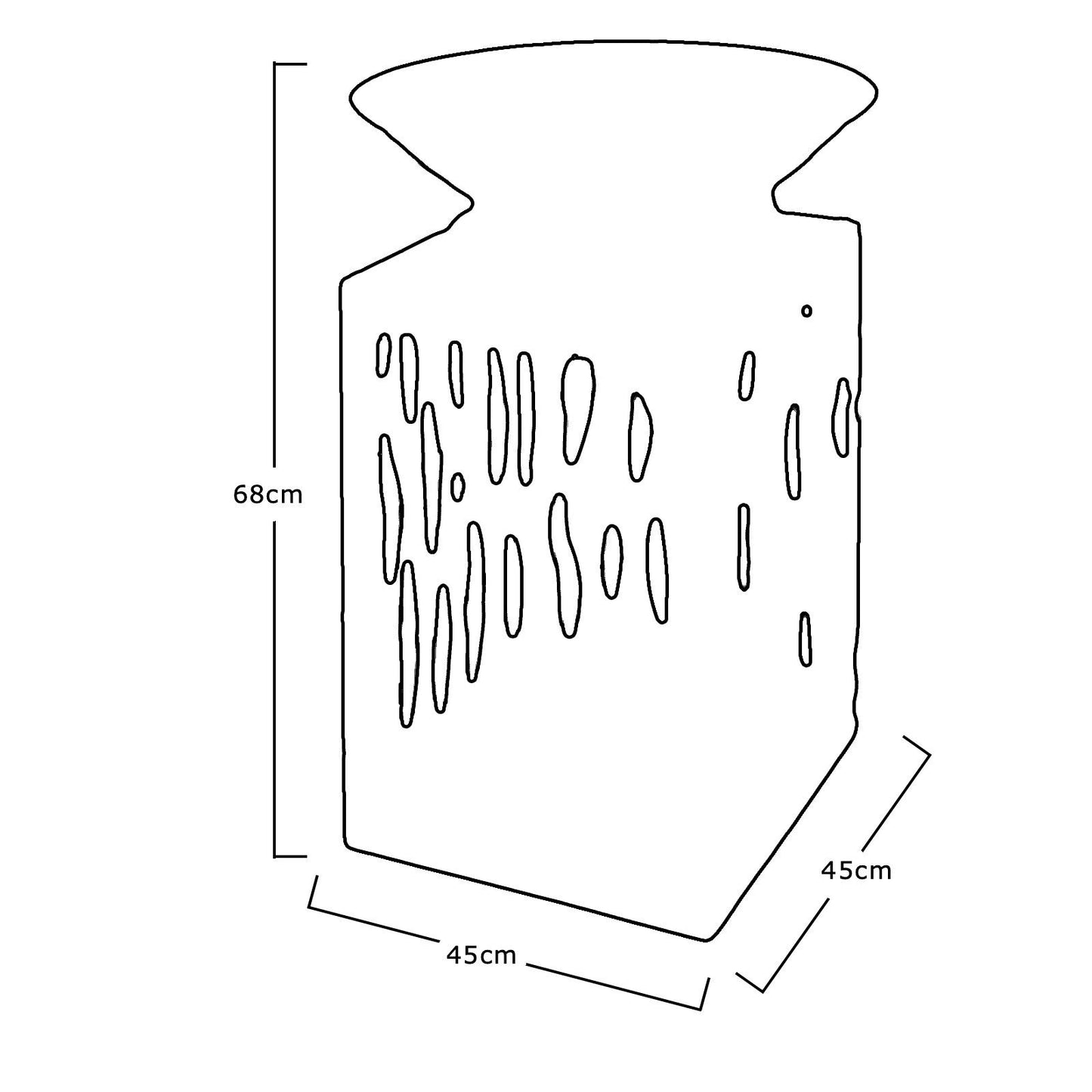 Outdoor Fire Pit Built-In Log Store Garden Patio Black