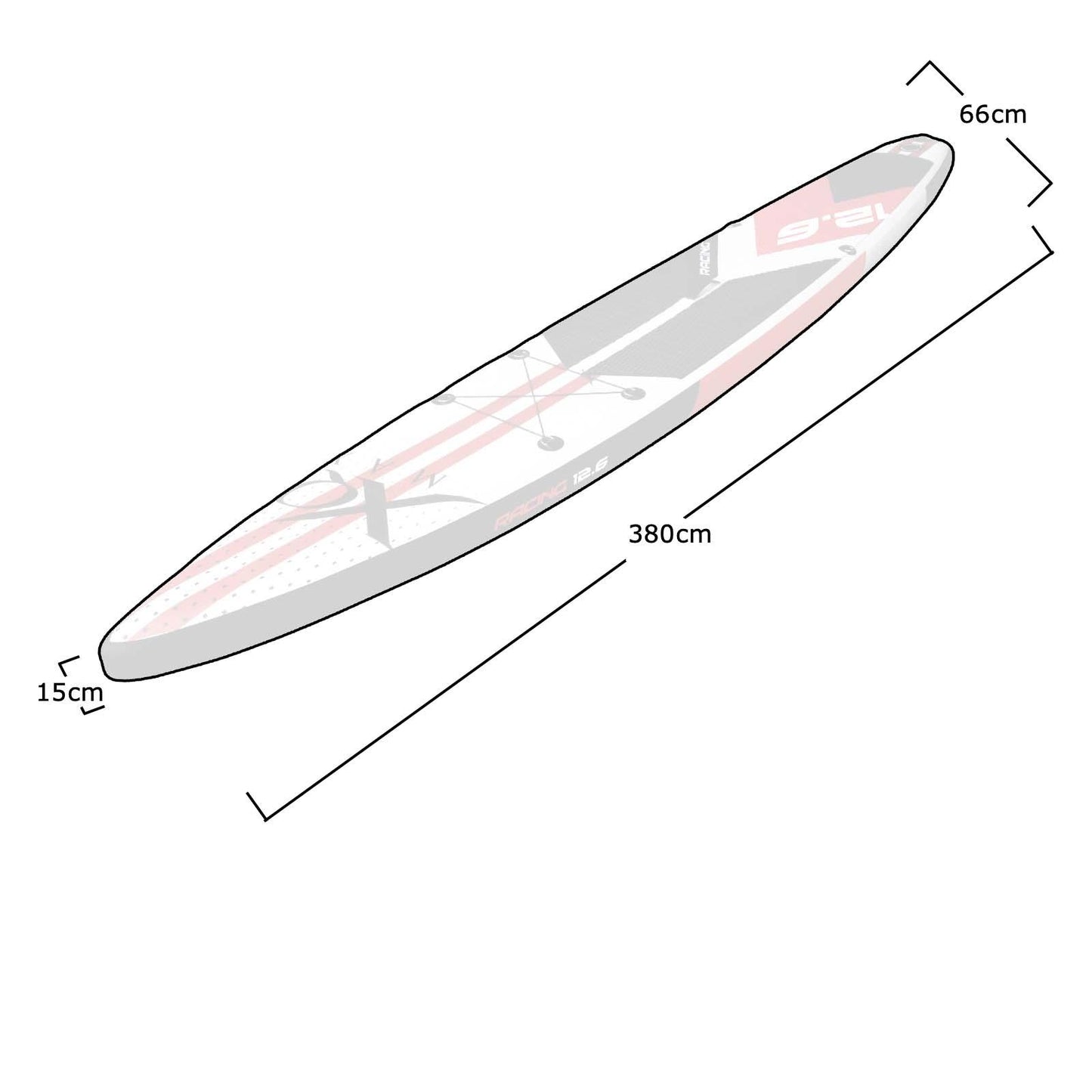 XQ Max Racing 380cm Inflatable Standup Paddle Board SUP