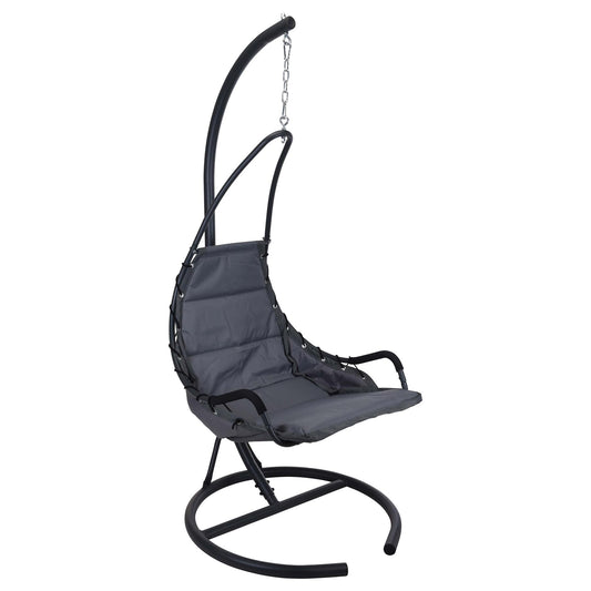 Outdoor Hanging Swinging Chair Black Garden Swing Seat