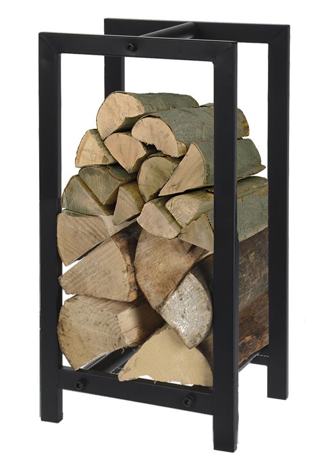 Rectangular Log Basket Storage Outdoor Indoor Black