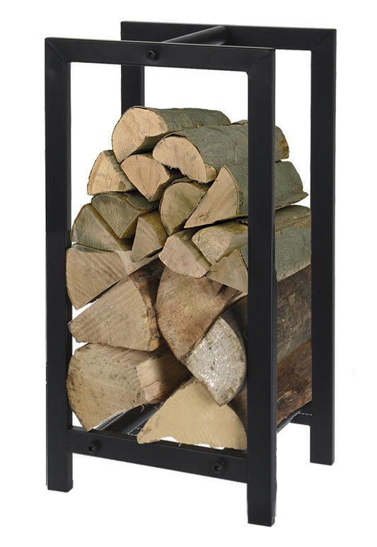 Rectangular Log Basket Storage Outdoor Indoor Black