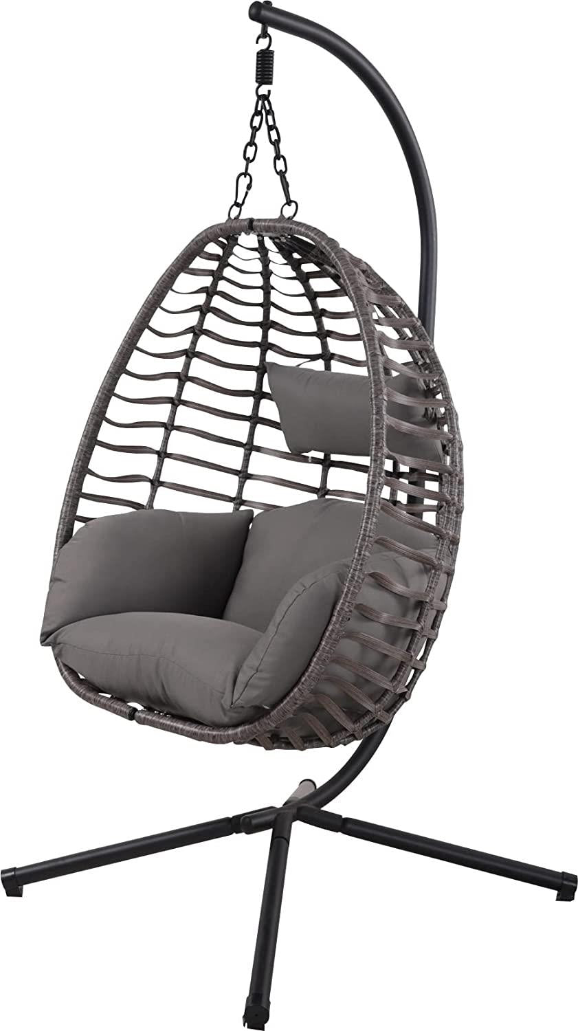 Hanging Garden Swing Egg Chair Patio Seat Grey Furniture