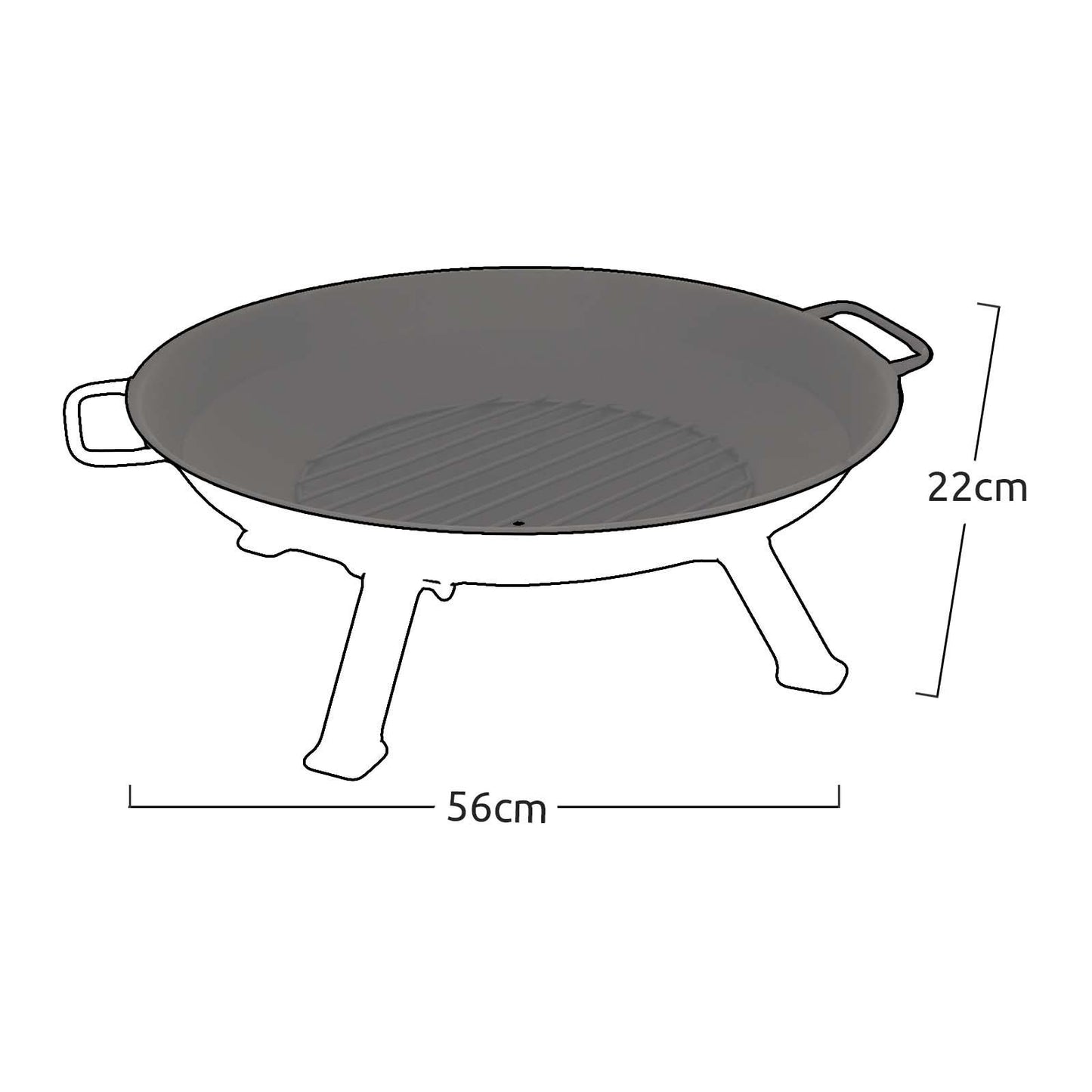 Round Steel Fire Pit Bowl Large Patio Heater BBQ Black