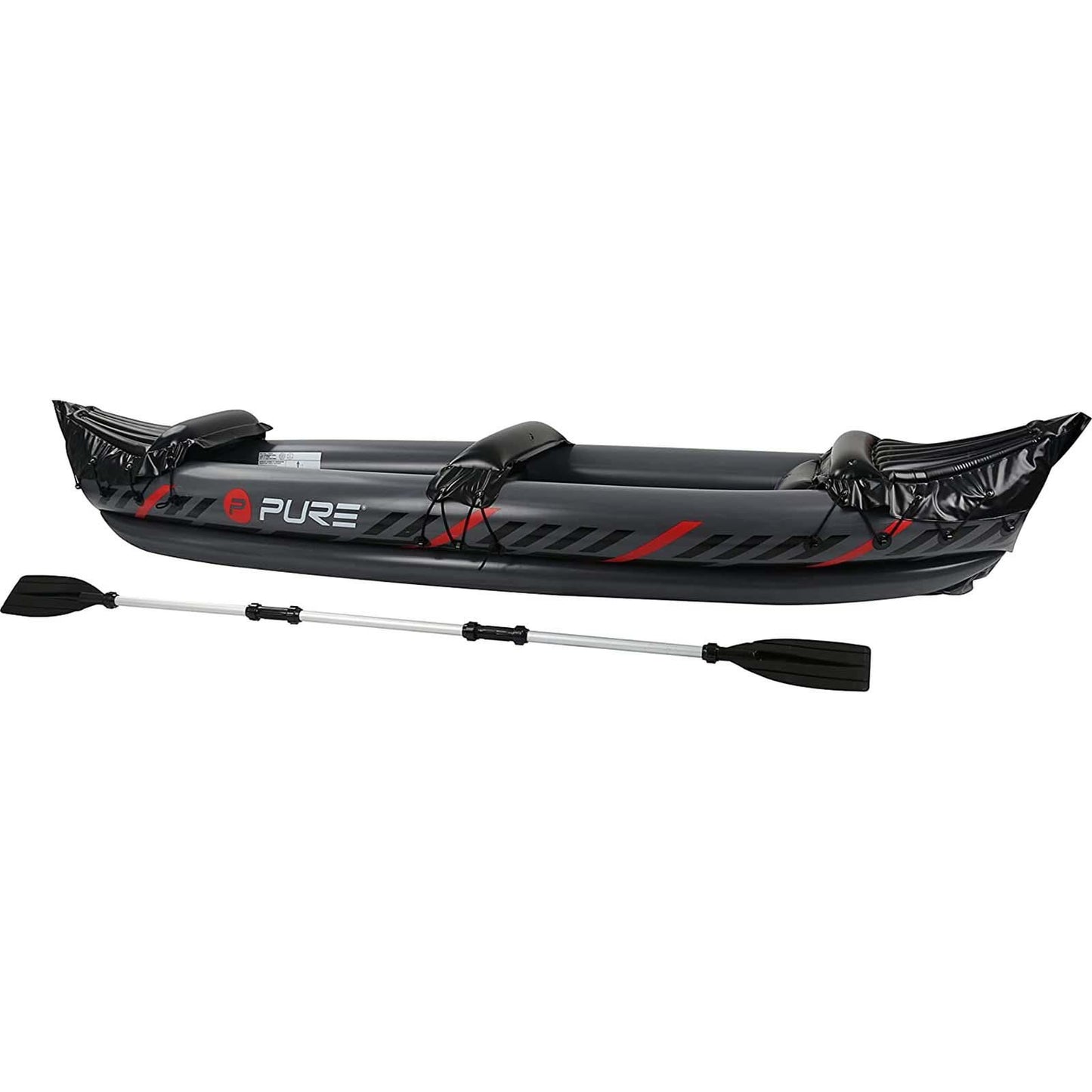 Pure4Fun Inflatable Kayak Canoe Boat 2 Person 325cm Grey