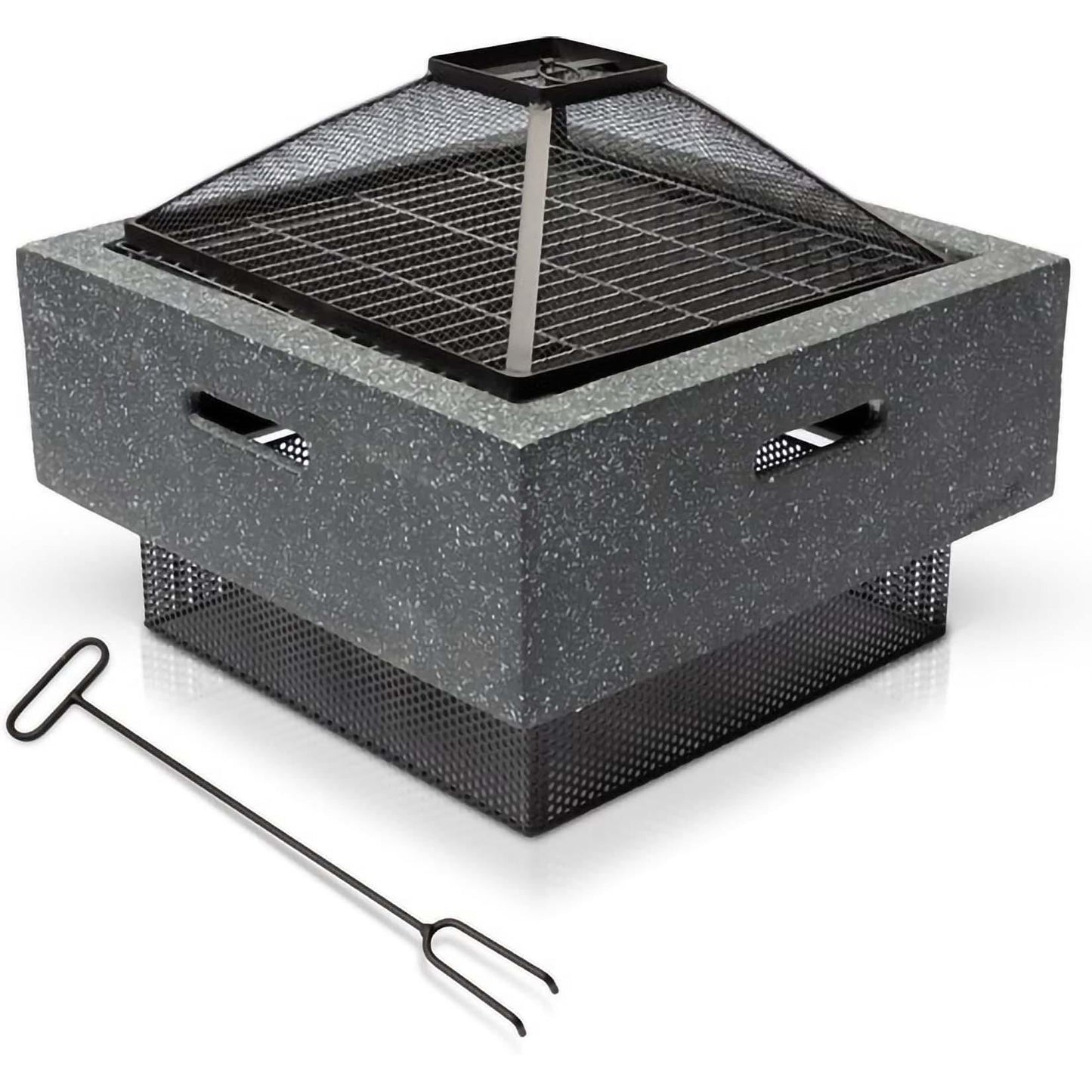 Square Garden Fire Pit Patio Fireplace MgO Grill BBQ