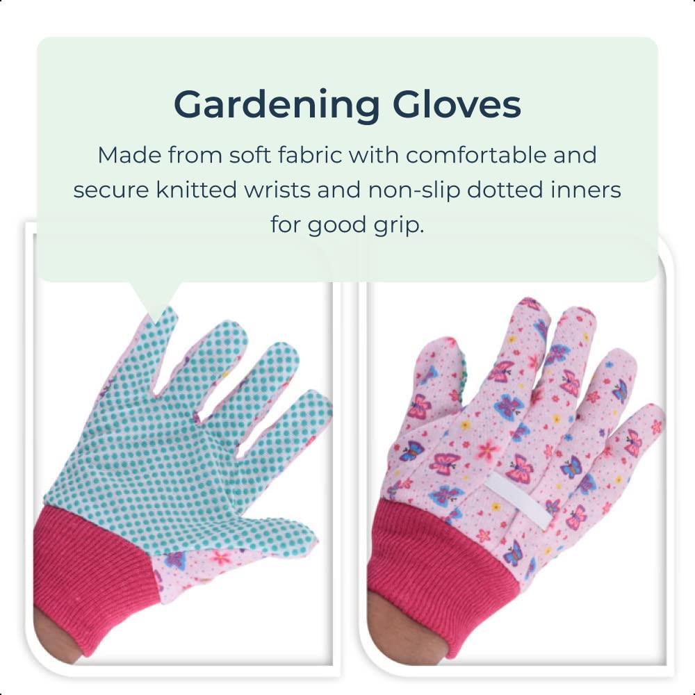 Kids Gardening Set 5pc Wheelbarrrow Spade Rake Spade Gloves