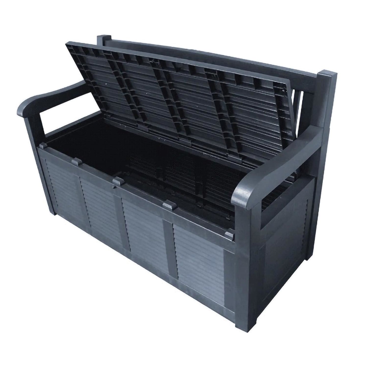 Outdoor Waterproof Garden Seat Bench Storage Box Plastic Container Grey 280L