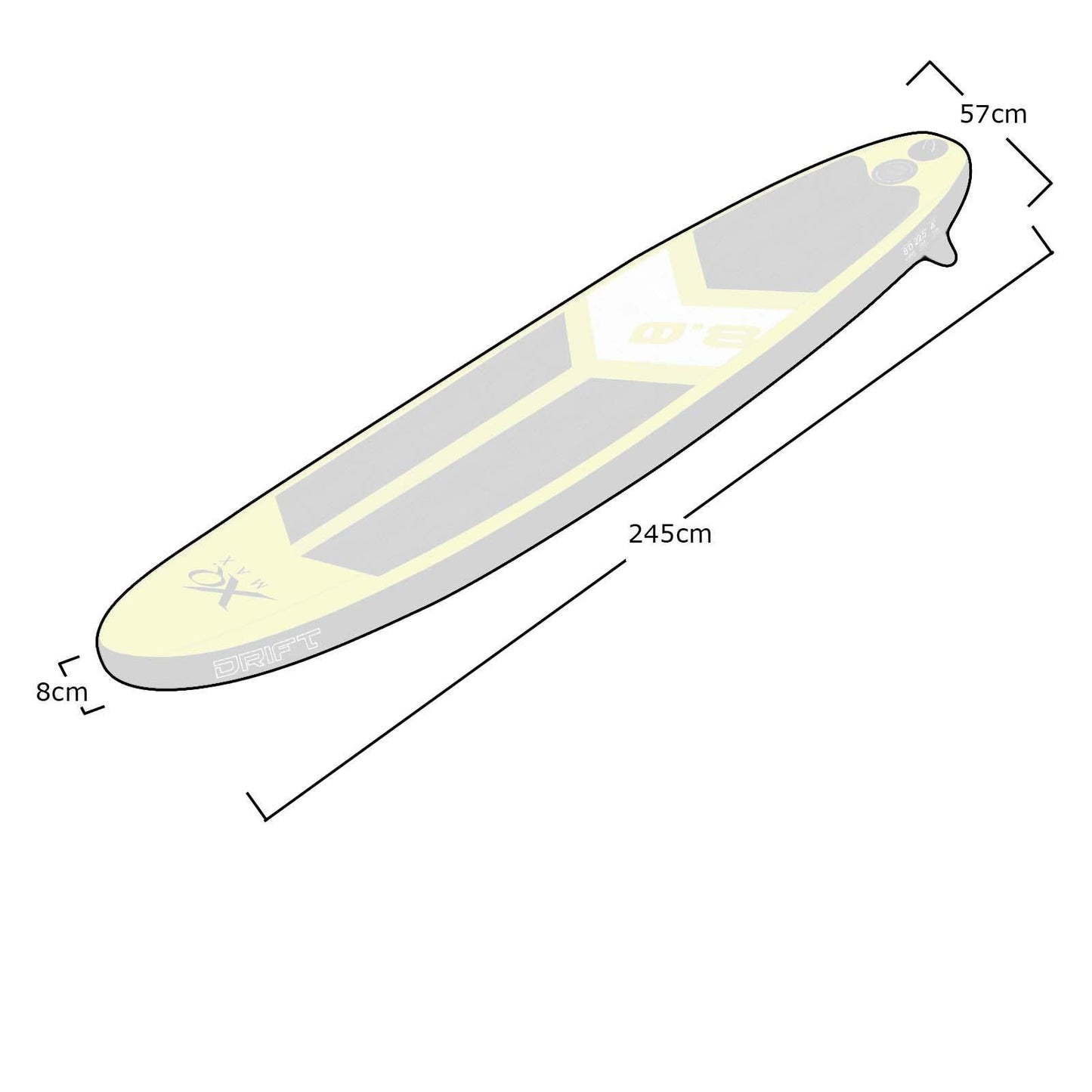 XQ Max 8ft 245cm Inflatable Surfboard SUP Paddleboard