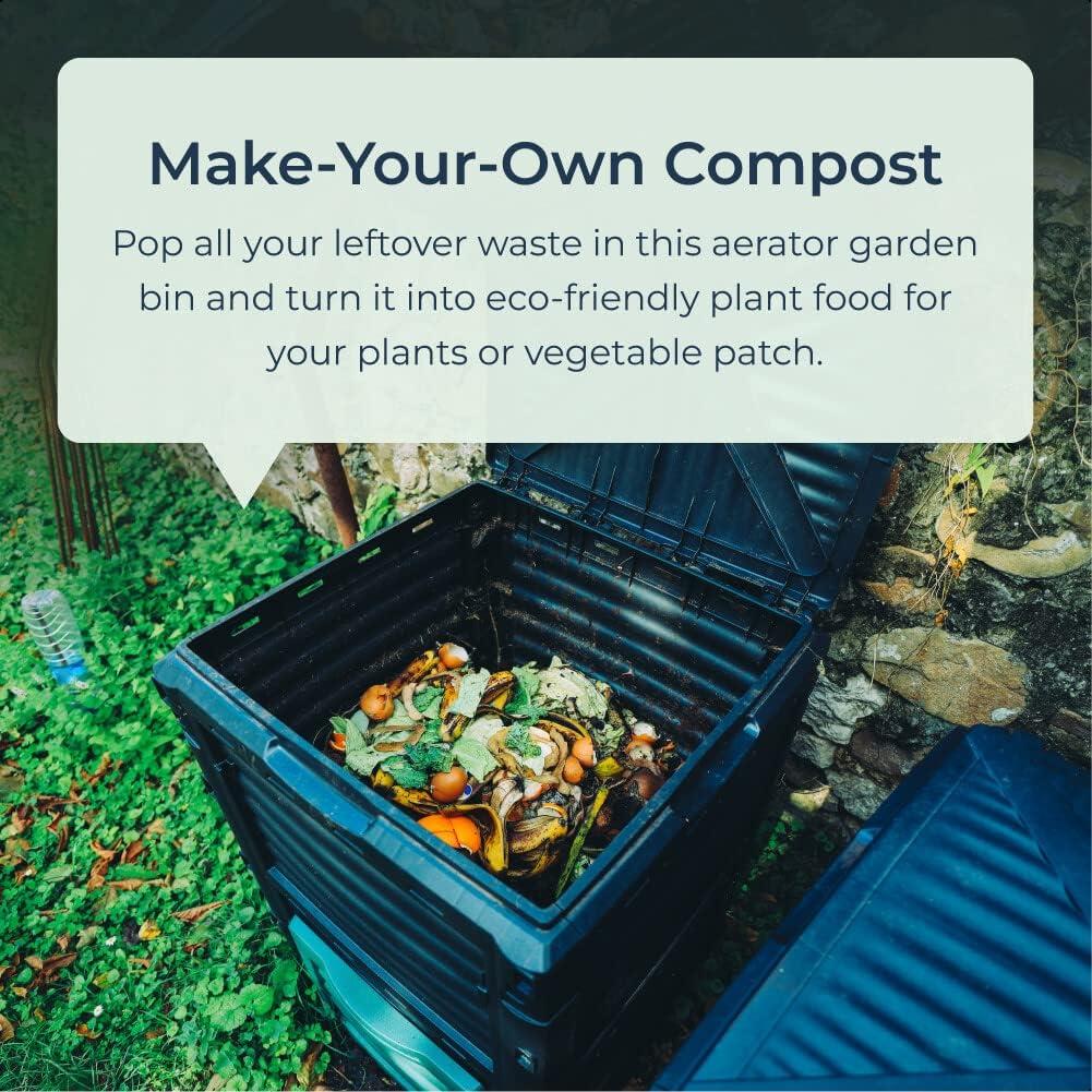 450L Outdoor Garden Compost Bin Food Waste Black