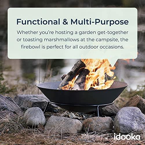 Garden Camping Outdoor Fire Pit Tripod Bowl Patio Black