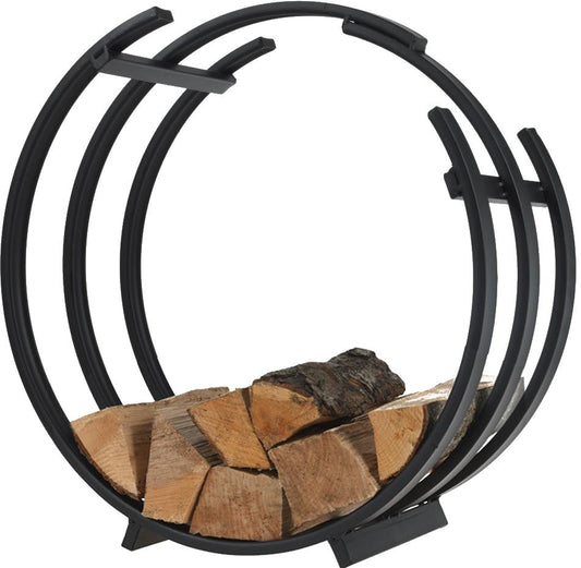 Circular Round Log Basket Storage Outdoor Indoor Fireplace