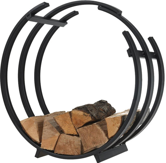Circular Round Log Basket Storage Outdoor Indoor Fireplace