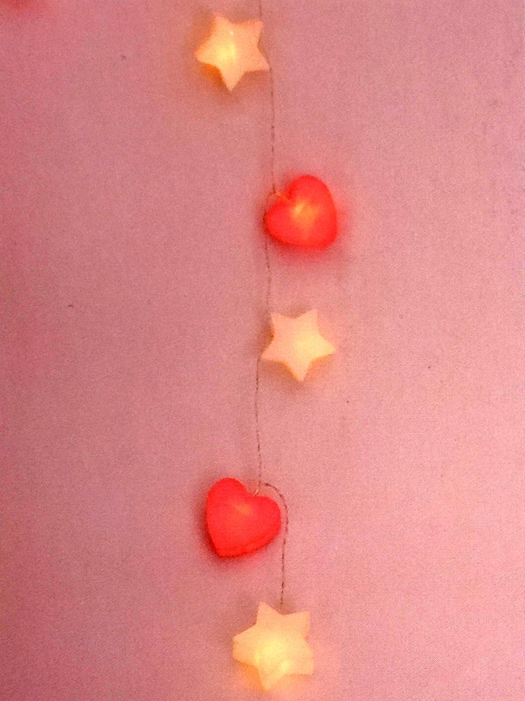 Battery Powered Fairy Lights Pink Blue Moon Hearts Bedroom